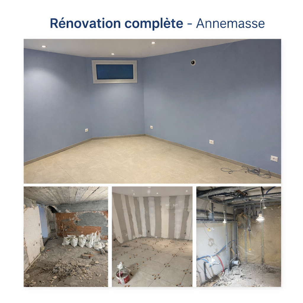 Rénovation complète intérieure – Salle de Bain & Chambre à Annemasse - Travaux intérieurs clé en main à Annemasse et alentours